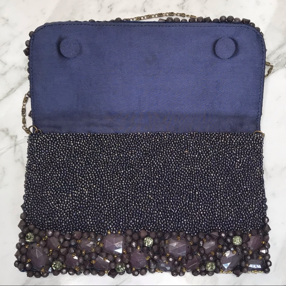 Anthropologie Beaded Crystal Bag Clutch Chain - Picture 2 of 14